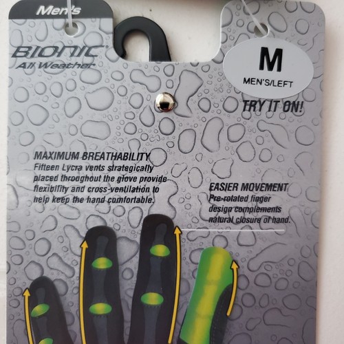Bionic Men's All Weather Left Hand Black/Gray Golf Glove - NEW, Size M - Picture 7 of 7