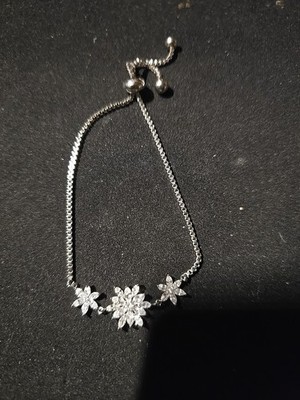 925 Sterling Silber verstellbares Armband Kette mit CZ Stein Charms an Kette