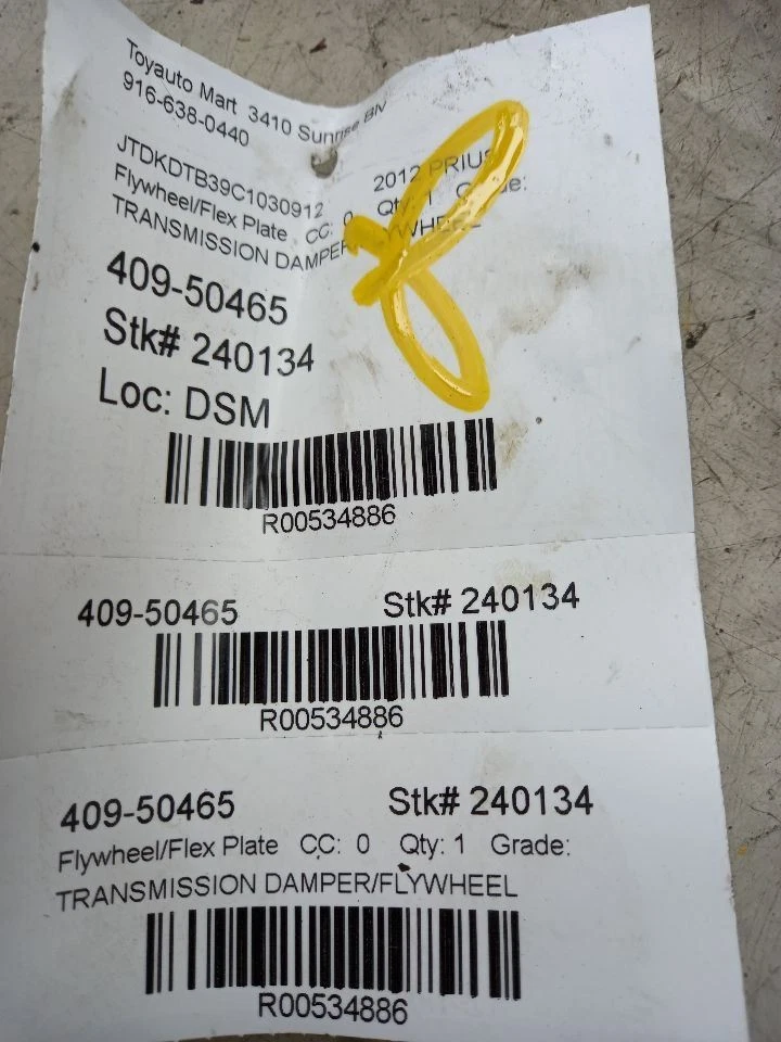 12-19 TOYOTA PRIUS C TRANSMISIÓN VOLANTE PLACA FLEXIBLE Foto 4 de 4