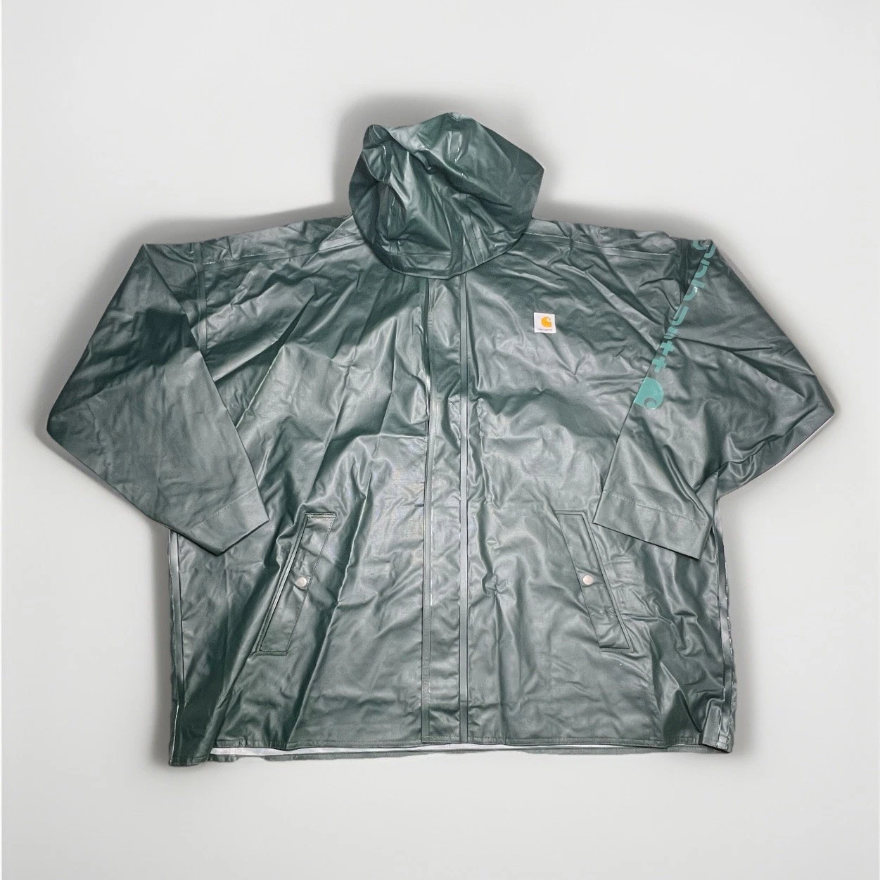 Carhartt Men's Midweight Waterproof Rain Storm Coat Hooded Size XXL