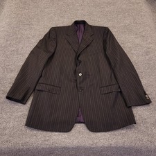 Ermenegildo Zegna Trofeo Amalfi Mens 56R Blazer Pinstriped 100 Rayon Lined