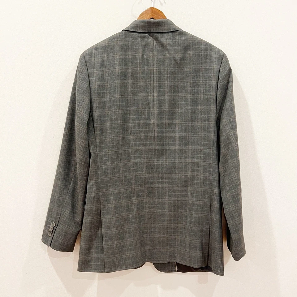 Traje Banana Republic Para Hombre 38R Chaqueta 30x32 Pantalones Gris Marrón Cuadros Ajuste A Medida Foto 3 de 4