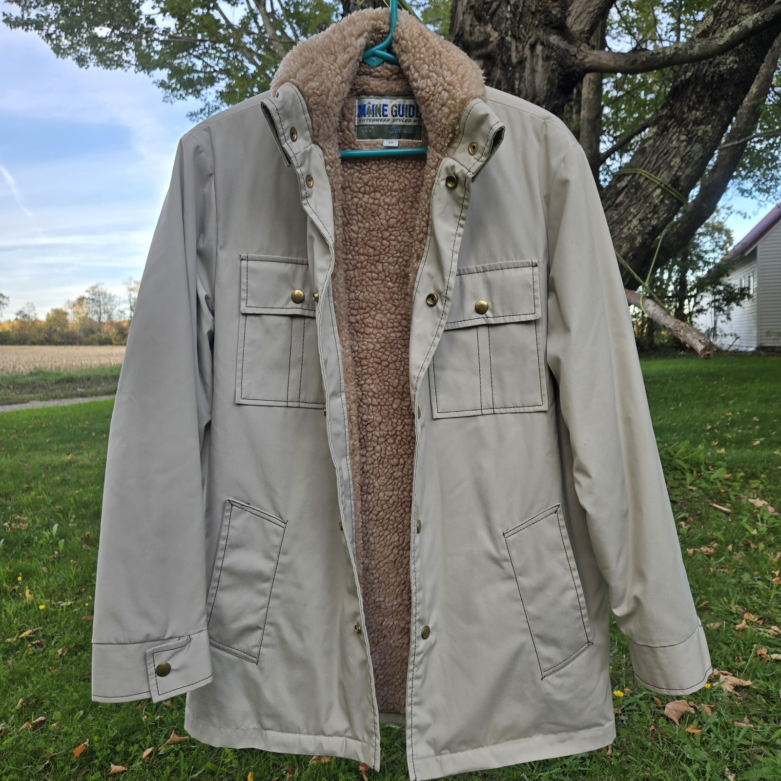 Vintage Maine Guide Parka Jacket Mens Size 38 MADE IN USA Sherpa Lined Insulated