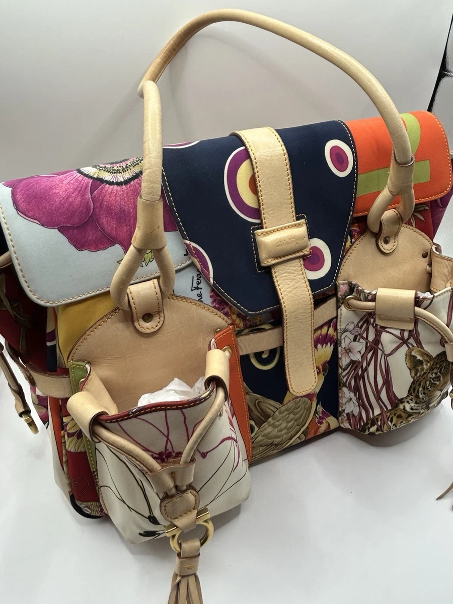 Salvatore Ferragamo Leather Exterior Floral Bags & Handbags for