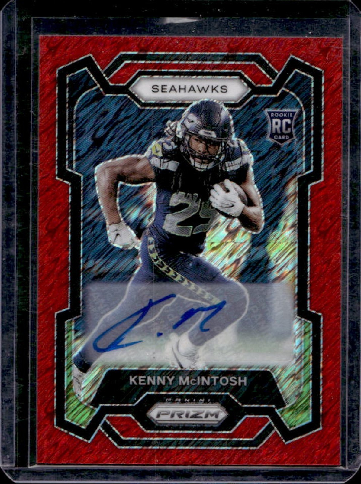 Kenny McIntosh Panini Prizm #391 Autograph-Red Shimmer