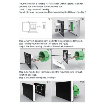 (BHT8000GC-Schwarz)Haushalts-Thermostat Mit LCD Schwarzlicht Temperaturregler Fü