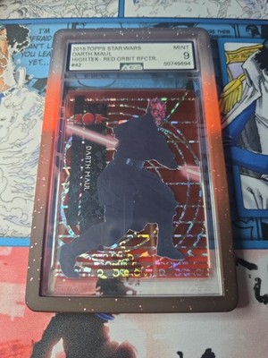 2015 Topps High Tek Darth Maul Red Orbit Refractor #5/5 AGS 9 MINT