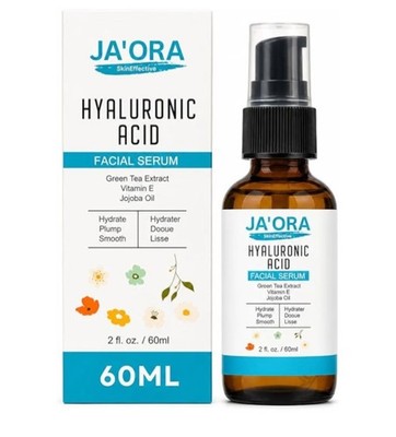 JA ORA Hyaluronic Acid Serum for Face, Hydrating Serum with Aloe Vera, Vitamin E
