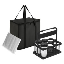 Reusable 6 Cup Drink Carrier Insulated Food Delivery Bag 26L Cooler Picnic