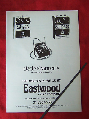 ELECTRO HARMONIX EFFEKTGERÄTE 1977 ORIGINAL VINTAGE ANZEIGE