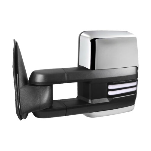 Espejos retrovisores de remolque LED térmicos cromados de 2 piezas para Chevy Silverado GMC Sierra 99-02 - Imagen 2 de 11
