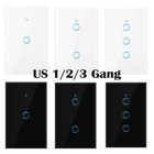 Smart 1/2/3 Gang Wall Light Switch US Touch Panel eWelink APP For Amazon Alexa 