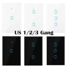 Smart 1/2/3 Gang Wall Light Switch US Touch Panel eWelink APP For Amazon Alexa 