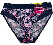 Maidenform 1-Pair Lace Trim Bikini Underwear Panty Navy Animal Print Size MEDIUM