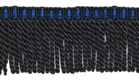 Bullion Fransen Rand Mit Gestrickt Halterung, Farbe K9T - Blau Schwarz [24.7M