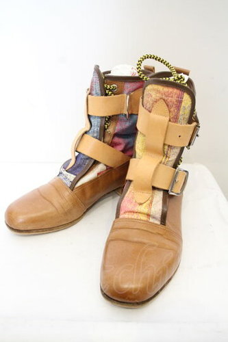 Vivienne Westwood Seditionaries UK Flag Brown Boots 24.5cm Pre-Owned