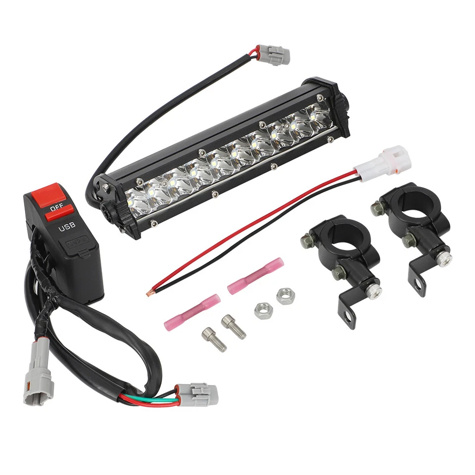 LED Headlight Bar Kit USB Switch For Kawasaki KFX 50 KFX 90, Brute Force 300 750 - Image 2 of 4