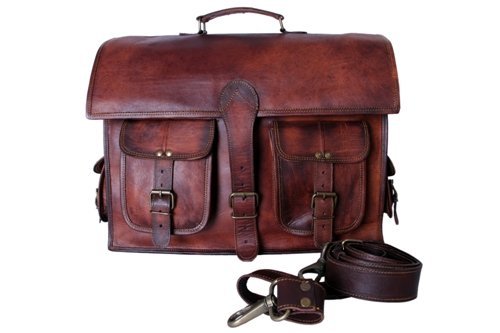 Sacoche Messager Vintage En Cuir Marron Pour Homme - Mallette Portable De Voyage