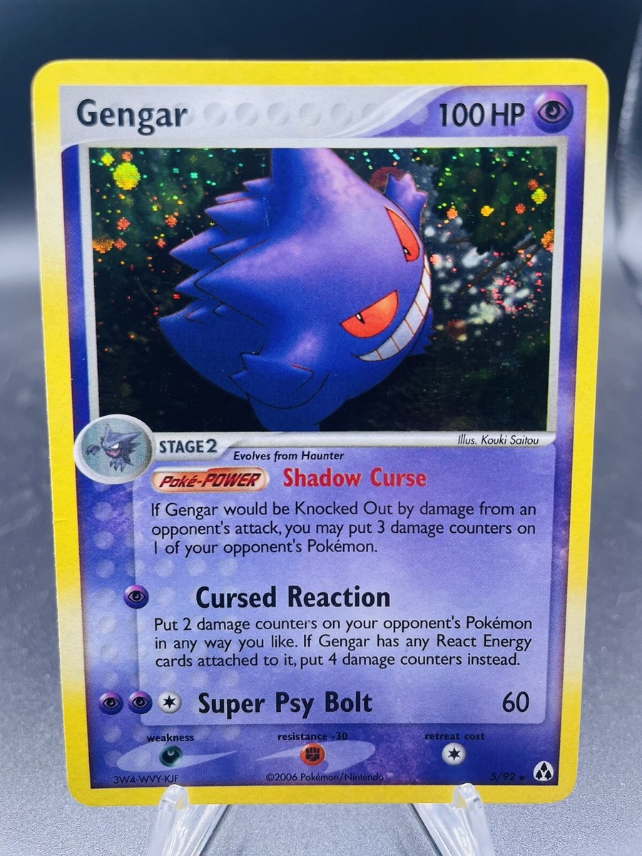 Pokemon Gengar 5/92 EX Legend Maker Holo Rare NM/VLP - SWIRL Pokemon Gengar 5/92 EX Legend Maker Holo Rare NM/VLP - SWIRL