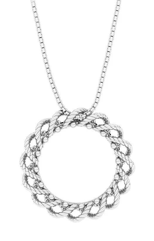 Дизайнерский круг подвеска ожерелье для женщин 10K/14K/18K твердого желтого золота 0,95 дюйма - Изображение 2 из 4