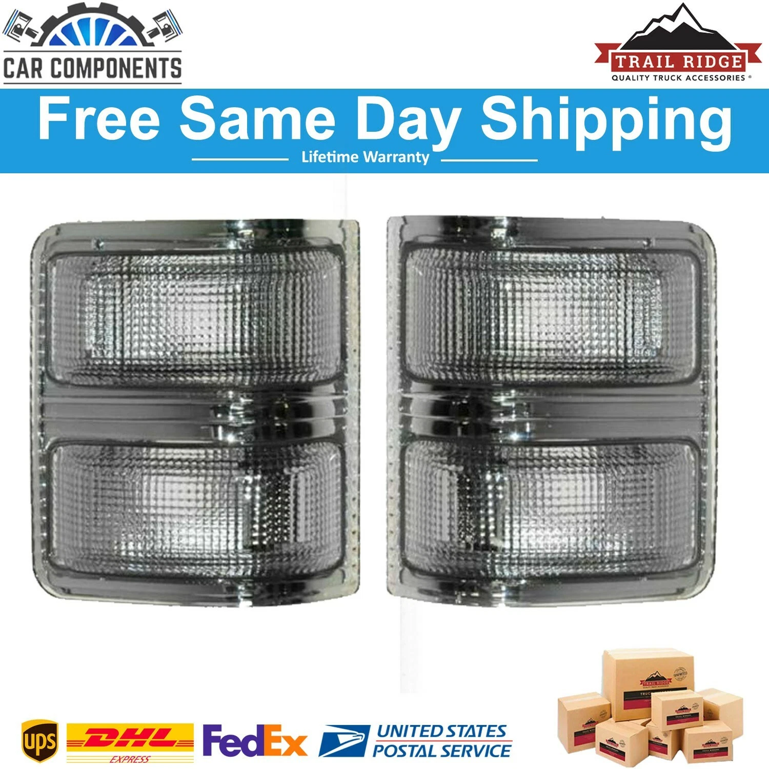 New Tow Mirror Turn Signal Light Smoked Pair For 1999-2016 Style Mirrors