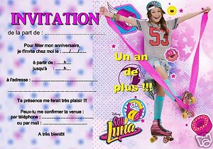 5 O 12 Biglietti Invito Compleanno Soy Luna Ref 362 Ebay