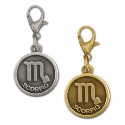 PinMart's Antique Gold and Silver Scorpio Zodiac Scorpion Symbol Charm