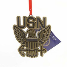 US Navy Insignia Metal Christmas Tree Ornament by Kurt Adler