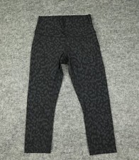 Lululemon Leggings Womens 6 Black Gray Wunder Under Crop Camo High Rise-