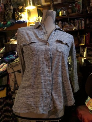 JAMES PERSE STANDARD Sharp Heather Gray Shirt Size 1