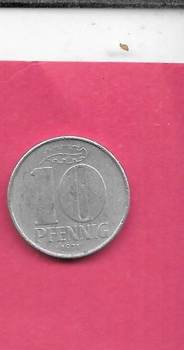 EAST GERMANY DDR KM10 1971 A VF-VERY FINE-NICE OLD ALUMINUM 1O PFENNIG COIN