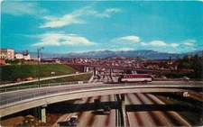 California Los Angeles Harbor Freeway Sierra Mtns Western Postcard 22-7567
