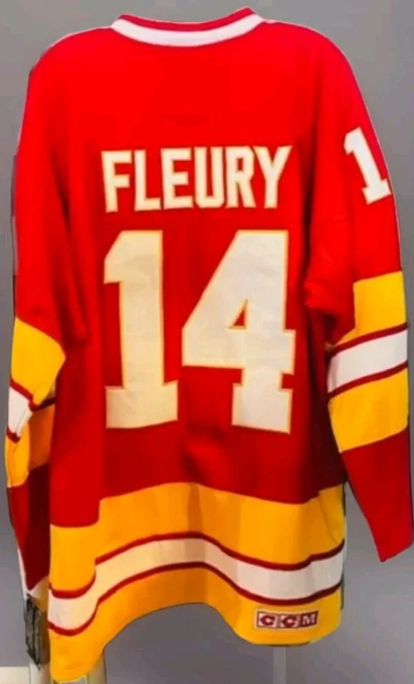 CCM Authentic Theo Fleury RARE Calgary Flames NHL Jersey 52 - Image 2 of 4