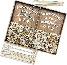 740 Pieces Half Inch Mini Blank Wood Lowercase Letters Unfinished Wooden Numb...