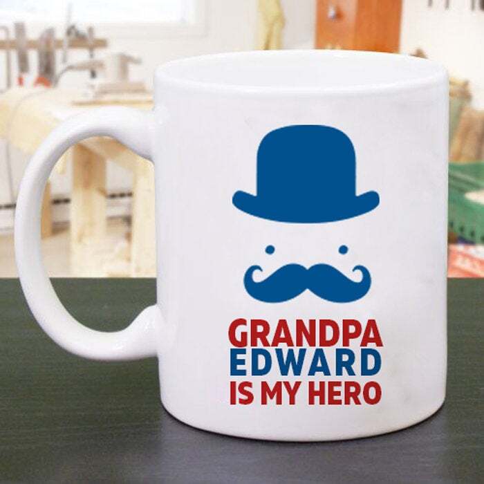 Grandpa Coffee Mug Personalized Grandpa Is My Hero Gift From Grandson Fathers