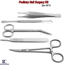 Toenail Surgery Podiatry Kit Tools Chiropody Podiatry Scissors Forceps Set Of 5
