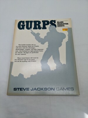 (56) GURPS Blank Character Sheets Steve Jackson Games RPG