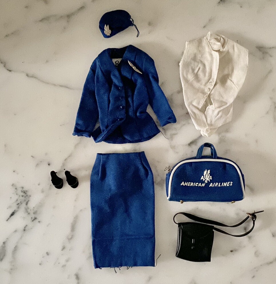 Vintage 1960s Barbie American Airlines Stewardess #984 Set ALL