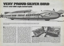 1975 Yamaha Land Speed Motorcycle Magazine Article Ad Don Vesco Silver Bird 1500