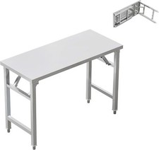 Folding Stainless Steel Table for Outdoor Camping Maintenance Room Kitchen
