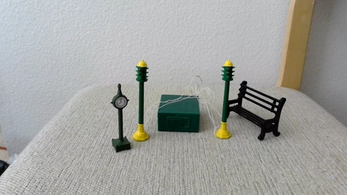 Dept 56 Dickens Snow Village Traffic Light, Clock Tower & Wooden Bench - Video 1 of 1