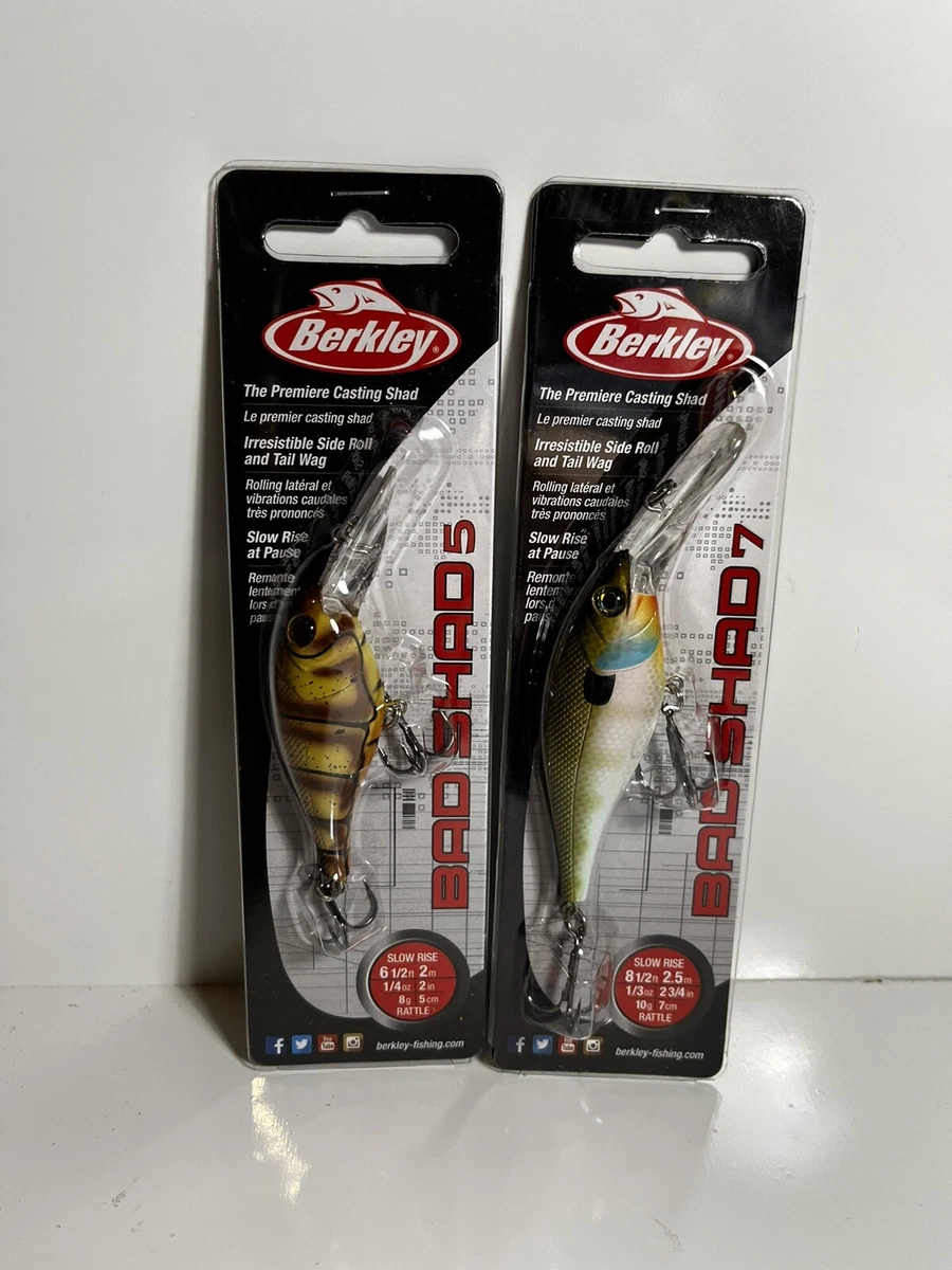 Berkley Bad Shad 5 & 7 Crankbait Lures (LOT OF 2) - Slow Rise