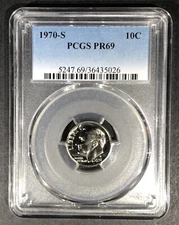 1970-S Proof Roosevelt Dime PCGS PR-69, Buy 3 Items, Get $5 Off!!