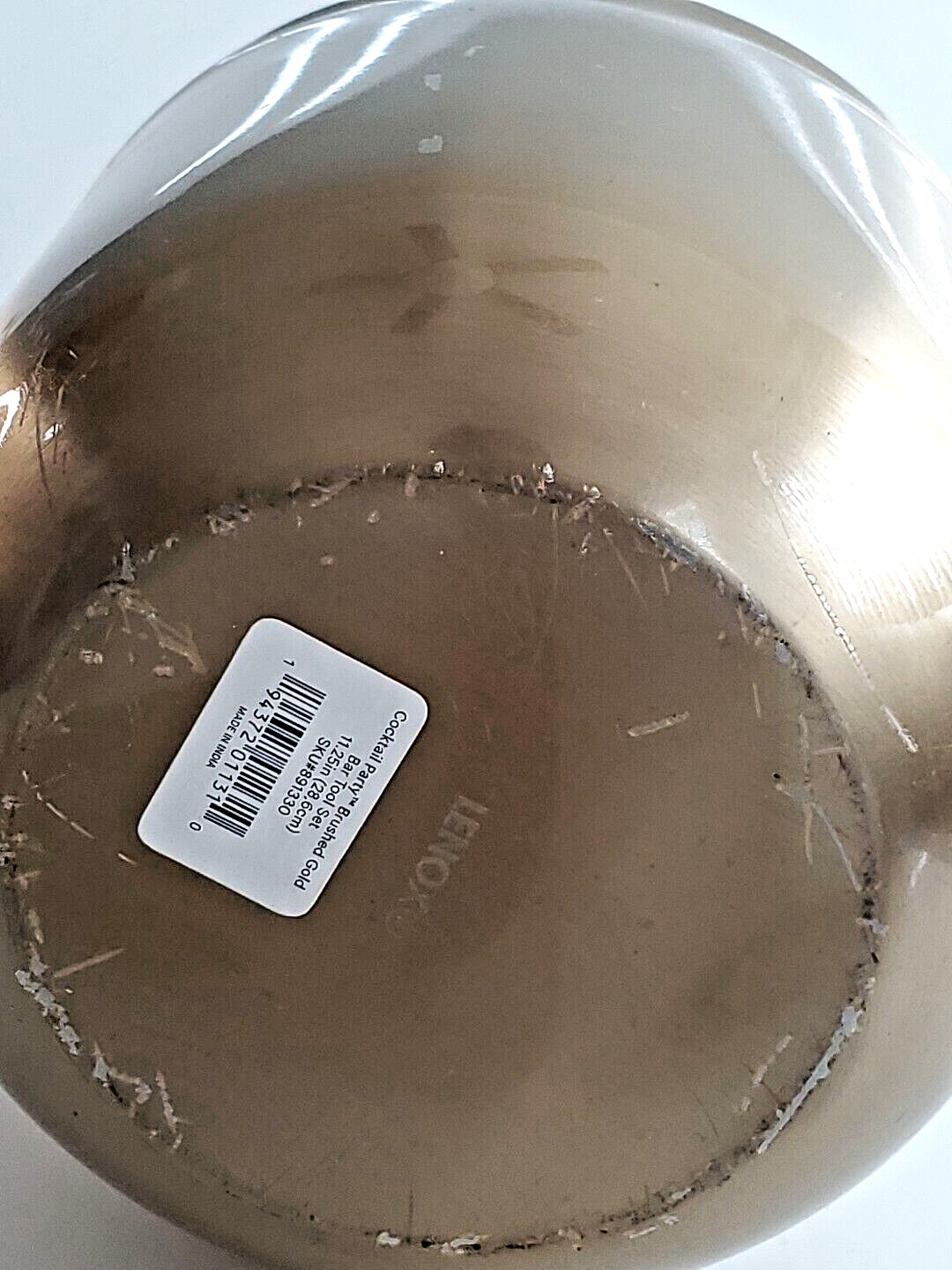 Lenox Cocktail Party BAR TOOL SET Brushed Gold 11.25" Steel/Wood bartender