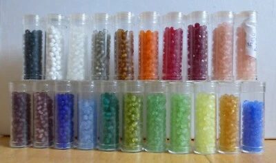 Tube of Gutermann Matt Faceted Frosted Glass Beads 4x3mm in Various Colours - Image 1 of 4