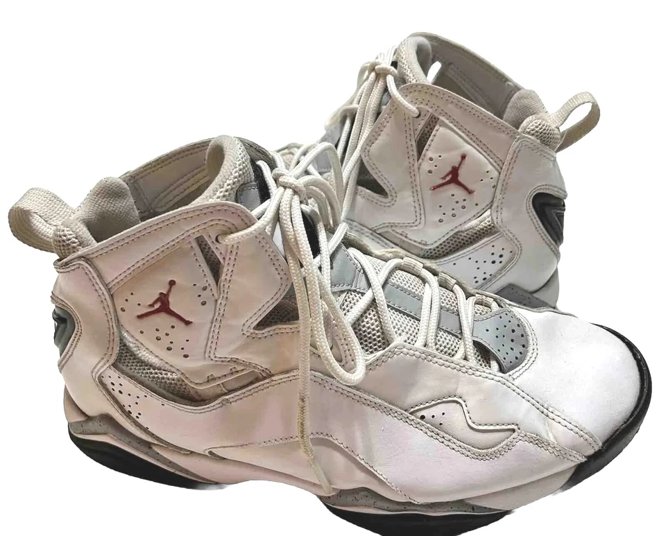 Nike Air Jordan True Flight Blanco Cemento Gimnasio Rojo Negro Gris Talla 8.5 Foto 2 de 4