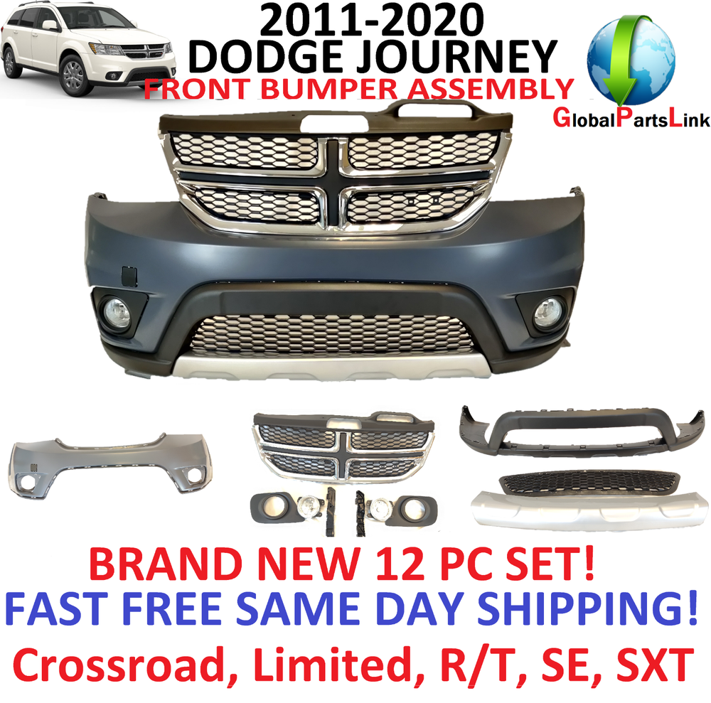 2011-2019 Dodge Journey Front Bumper Cover with Grill & Fog Lights