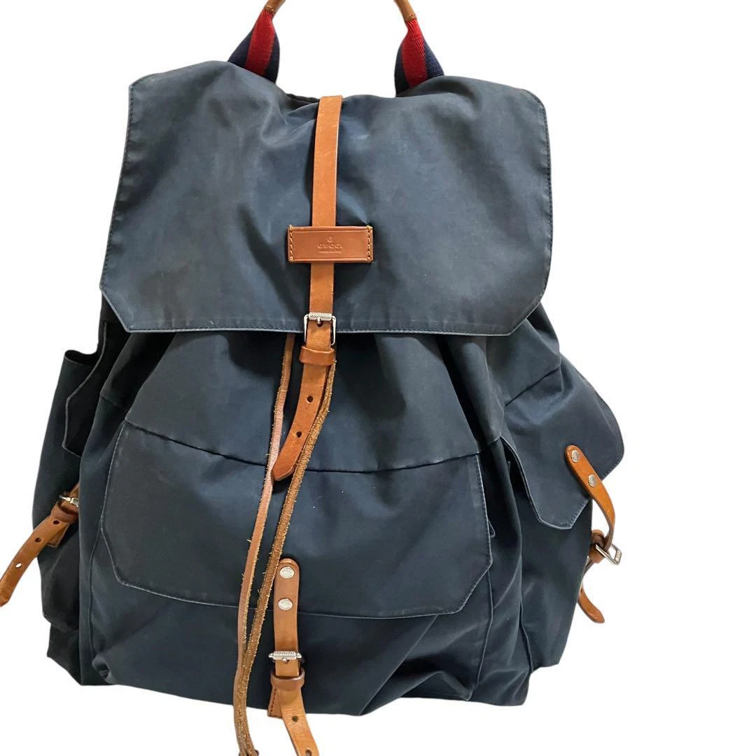 Sac à dos GUCCI Sherry Line GG nylon bleu marine