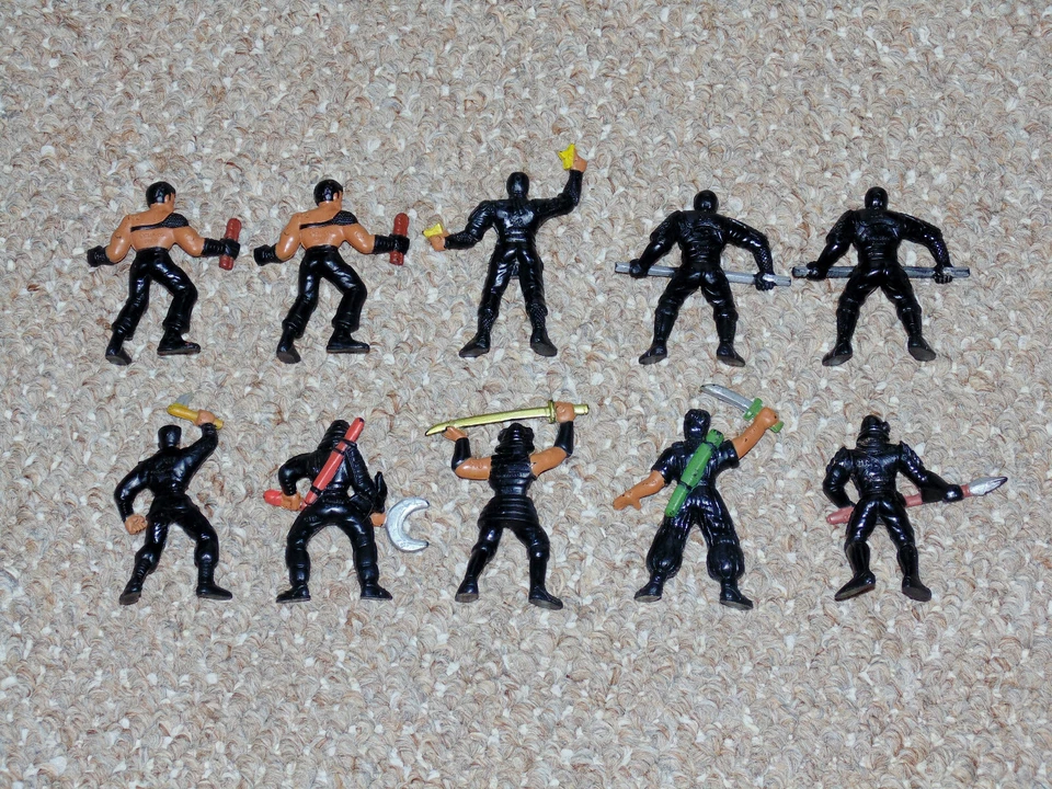 Vintage 1986 Mattel GUTS! Aikido Force Lot of 10 PVC Figures Ninjas Foto 4 de 4
