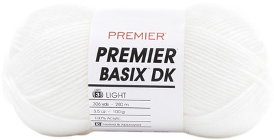 Premier Yarns Basix DK Yarn-White - 3 Pack